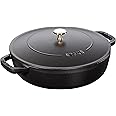 Staub 40511-473-0 Braisers Tegame Chistera, Nero, Diametro 24 cm
