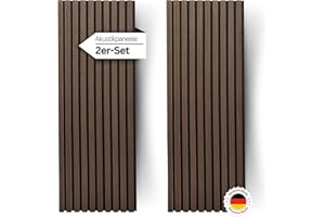 Monlinger Akustikpaneele Holz im 2er-Set - Wandpaneele Holz für beste Raumakustik | umweltfreundliche Wandpaneele & Holzpaneele Wand Lösung | 110 x 40 x 2,1cm |