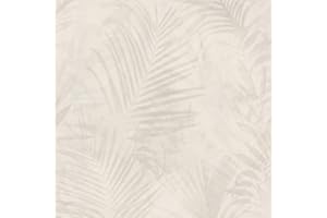 BRICOFLOR Carta da parati tnt (tessuto non tessuto) foglie palme Beige Grigio 374113 37411-3 A.S. Création Neue Bude 2.0 Edition 2 | Beige/Grigio | Rotolo (10,05 x 0,53 m) = 5,33 m²