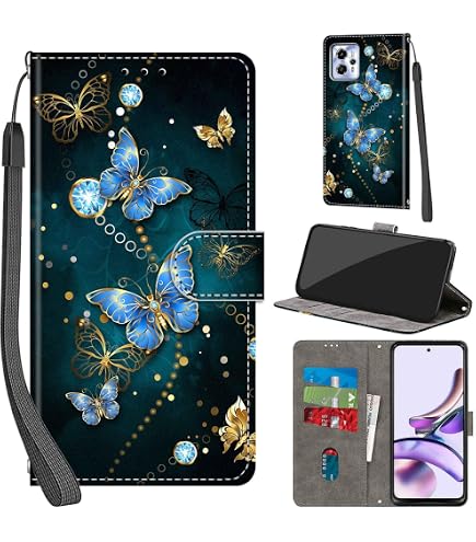 Motorola Moto G13/G23/G53 Hülle – Klapphülle Mit Kartenfach & Ständer, Waldschmetterling Design – Stoßfest