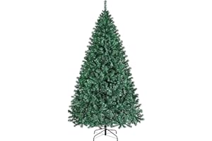 Yaheetech 219cm 1446Puntas Árbol de Navidad Artificial Grande Adornos Nevados con Soporte Metálico Rama Navideña Decoración de Navidad Familiares para Interior Exterior