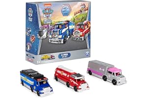 PAW Patrol, Véhicule Chase, Marcus et Stella en métal moulé True Metal à collectionner, série Big Truck Pups à l'échelle 1:55 (exclusivité Amazon), jouets pour enfants à partir de 3 ans