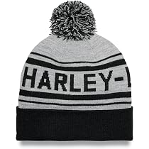 Bonnet Harley-Davidson Combustion Avec Pompon - Noir - Taille Unique Unisexe - Neuf Avec étiquette