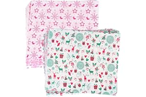 ASTARON 100 pezzi Carta oleata di Natale per l'involucro del cibo, Carta oleata per caramelle, biscotti, panini, carta da imballaggio per alimenti fritti, fodera per cestini