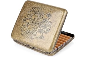 Hopewey Retro zigarettenetui Edelstahl Zigarettenbox Zigarettenhülle Zigarettenkasten Zigarettencase Metall für 20 Zigaretten HWYH05