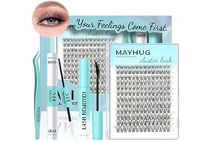 ‎MAYHUG Mayhug Wimpern Extensions Set Natürliche Lash Extension Set 8-18mm Wimpern Extensions D Curl Lashes Extension Kit DIY Wimpern Set für Zuhause(Natural Thin Kit)