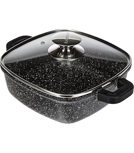 Casserole Basse Wecook Ecochef 30cm Induction - Antiadhésive Quantanium Sans PFOA, Couvercle Verre