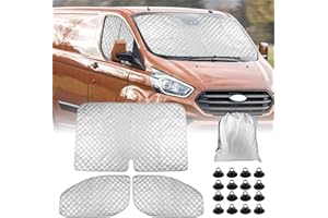 Opaltool Internal Thermal Blind for Transit Custom 2012-2025, 3PCS Insulated Windscreen Covers, UV-Proof & Waterproof, Foldable Reflective Sunshade for Camper Van Privacy & Temperature Control