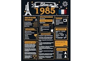 Woaipati Retour en 1985 Affiche d'anniversaire - Décorations du 39e anniversaire - Idée de cadeaux d'anniversaire de 39 ans et articles de fête - Décor de centres de table d'anniversaire