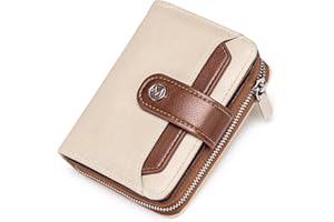 FALAN MULE Purses for Women RFID Blocking Small Compact Bifold Women's Wallet Zipper Coin Pocket Credit Card Holder Ladies Purse with ID Window