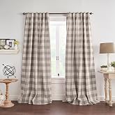 Elrene Home Fashions Farmhouse Living Grainger Buffalo-Check karartma perdesi, oturma odası ve yatak odası perdesi, &ccedil;ubuk cep