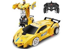 SIMPIM Remote Control Car Kids, Toys for 3-10 Year Old Boys,360° Rotating,RC Stunt Car, 4WD 2.4 Ghz Remote Control Car, Transform Robot Birthday Gift Age 3 4 5 6 7 8-12 Year Old Boys Girls