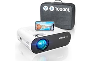 Mini Beamer, 15000 Lumen WiFi Bluetooth LED Video Beamer Full HD Unterstützung 1080P WiMiUS Heimkino Beamer 250" Display, Kompatibel mit Fire Stick, PS5 Tragbarer Projektor
