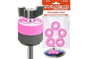 Cympad Rosa Chromatics Foam Cymbal Pad Set - Rondelle in schiuma a memoria di forma ad alta densità per migliorare il suono e la durata, adatte a tutti i supporti per piatti - 40/15mm