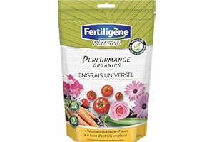 FERTILIGENE NATUREN POEUN7 - Engrais Performance Organics Universel UAB 700 g - Résultats dès 1 semaine - Plantes ornementales et potagères - Avec extraits végétaux enrichi en guano marin - Pour 28m²