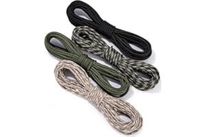 Goxiry 48 m Paracord 4 mm, odporna na rozerwanie, 100% nylonowa, 9 rdzeni, linka Paracord, 4 sztuki x 12 m, zestaw Paracord, wytrzymuje do 280 kg, odporna na warunki atmosferyczne, do survivalu, na