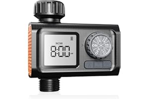 Kazeila Bewässerungscomputer,Zeitschaltuhr Gartenbewässerung Automatische Bewässerung/Manuelle Bewässerung/IPX5 Wasserdicht/LCD-Display/Regenverzögerung/Kindersicherung