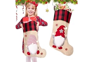 NOCHME Nikolausstrumpf Kamin Zum Befüllen 2er Groß Jute Weihnachtsstrumpf Nikolausstiefel Weihnachtssocken Kaminsocken Zum Aufhängen Weihnachtsdeko Strumpf Weihnachten Dekoration