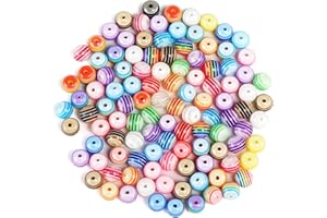 ‎NALER Naler 300 Stück Perlen Mehrfarbig Acryl Rund zum Auffädeln Basteln Armbänder