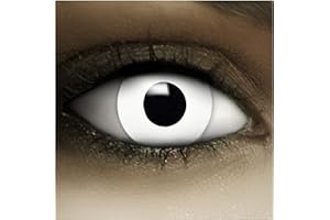 FXCONTACTS Lentillas de color"Zombie" + cápsulas de sangre artificial + recipiente de FXContacs en blanco, blandas, sin dioptrías pack de 2 unidades - cómodas y perfectas para Halloween, Carnaval, sin corregir