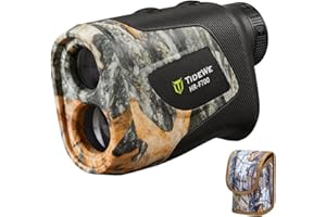 TIDEWE Hunting Rangefinder with Rechargeable Battery, 700/1000Y Camo Laser Range Finder 6X Magnification, Distance/Angle/Speed/Scan Multi Functional Waterproof Rangefinder with Case