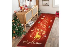 SHACOS Christmas Carpet Runner 60x180cm Merry Christmas Runner Rugs for Hallway Xmas Decor Floor Area Rug Mat for Hallway, Entryway, Living Room, Bedroom