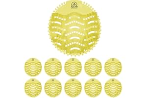 AZEAM Urinal Screens Deodorizer,10 Packs Anti Splash Urinal Mats tablets Pads Bulk Urinal Deodorizer For Toilet,Bathroom, Restaurants, Offices, Schools, Etc.Fits Most Top Urinal Brands(Yellow Lemon Scented)