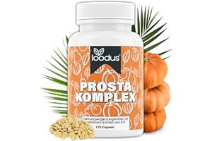 ‎LOODUS loodus® 120 Kapseln Kürbis Sägepalmen Komplex ohne chemische Prosta Kapseln hochdosiert mit Kürbiskern-Extrakt und Sägepalmen-Extrakt + 12 passende Inhaltsstoffe wie Maca B6 Zink und Selen - vegan