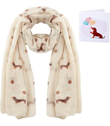 Ensemble Bonnet, écharpe Et Gants Femme Motif Teckel - Pour Temps Froid, Cadeau Noël Ou Anniversaire - 9