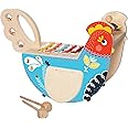 Manhattan Toy Musical Chicken Wooden Instrument for Toddlers with Xylophone, Drumsticks, Cymbal and Maraca, (216570)