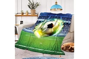 CXYXHW Manta, cálida y esponjosa, manta para niños, de franela, de microfibra, decoración de la habitación (fútbol B, 130 x 150 cm)
