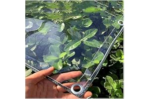 AMSXNOO Bâche Transparente avec Oeillets, 0.3mm Bâche Claire en PVC Imperméable à l'eau, Couverture Végétale Polyvalente pour Gazebo Extérieur Barbecue (Size : 2.4x4m)