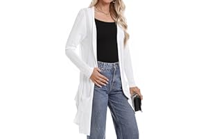 Totatuit Cárdigan Largo Ligero para Mujer Chaqueta de Punto Elegante para Primavera y Verano Rebeca Frente Abierto Informal Suelto de Manga Larga