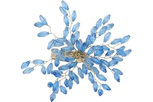 ITOS365 Napkin Rings Set of 12 for Dining Table Decoration Parties Everyday Metal Napkin Holder Leaf Turquoise (Pack of 12)