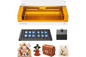 xTool S1 - Grabador láser 20 W, kit básico con ventilador inteligente, panel nido de abeja, velocidad 600 mm/s, enfoque automático, bloqueo de humo, 498 x 330 mm, para metal, madera, acrílico (blanco)