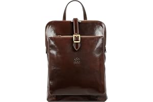 Time Resistance Mochila para Mujer y Hombre Convertible en Bolso de Hombro - Bolso Casual para el Trabajo, Colegio o Universidad - Piel de Grano Entero y Correas Ajustables