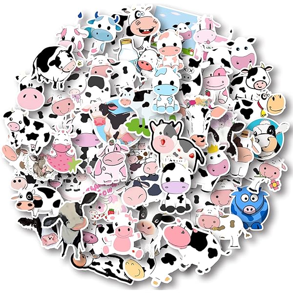NEWEI Acrylic Anime Dairy Cow Earrings - Cute Farm Animal Dangle Drop Earrings For Women & Girls