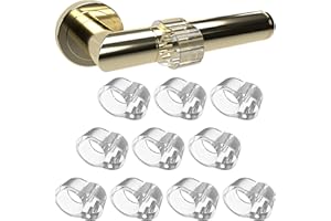 InTALYs Fermaporta per Maniglia, Paracolpi in Morbido Silicone Trasparente, Protezione per Porte e Finestre (10x Singolo Anello)