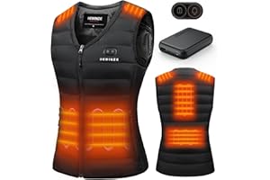 HEWINZE Polaire Gilet chauffant Femmes avec batterie incluse, veste chauffage usb, utilisée pour le ski, le camping, la pêche sur glace et d'autres activités de plein air