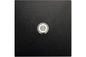 KTC-Home Sonnette de porte de qualité supérieure - Noir profond - Bouton poussoir LED blanc - Dimensions : 10 x 10 cm - RAL 9005 - Résistant aux UV et aux intempéries - Revêtement par pulvérisation