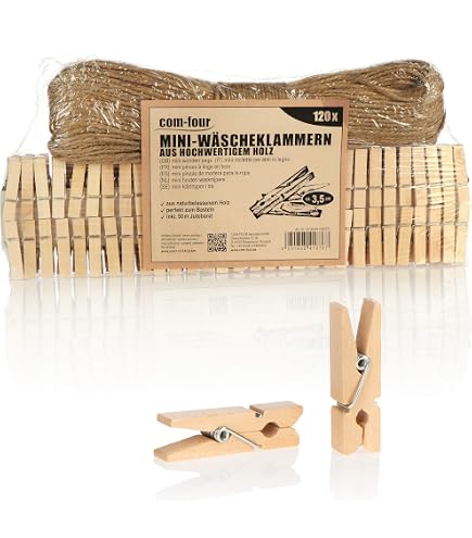 50 Pinces A Linge 4,8Cm Naturelles Ctop 7617 pas cher