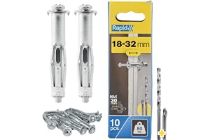 Rapid Metallexpander M13, För Väggar 18-32 mm, Klarar 50 kg, 10-pack