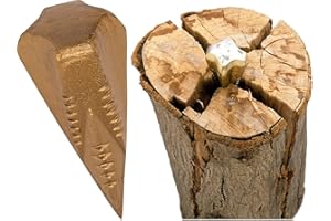 KOVA Spaltgranate ca.1,6kg + 1x BILDMAGNET! Hochwertiger Spaltkeil Keil-Kreuzform Spezialstahl für Holz, Holzspaltung, Spaltaxt Spalthammer Holzspalter, Spaltwerkzeug, Drehspaltkeil Drehkeil Fällkeil, Gold