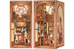 Fsolis DIY Book Nook,Kit Casa de Muñecas en Miniatura,Kit Booknook con Luces LED y Placa Protectora Contra el Polvo,Book Nook Regalos Creativos para Niños y Niñas