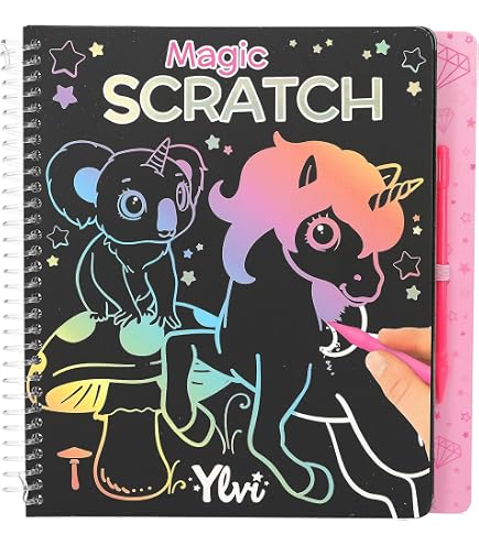 Livre De Grattage Licorne CEJAS – Cartes Arc-en-ciel, Stylet Inclus, Cadeau Créatif Pour Enfants Dès 3 Ans