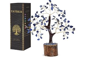 YATSKIA Lapis Lazuli Crystal Tree of Life, Feng Shui Gemstone Tree, Birthday Gifts for Women, Healing Crystal Gifts for Women, Gemstones Living Room Decor, Home Decor Gifts