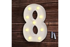 bemece LED Buchstabe Lichter Alphabet, LED Brief Licht, Led dekoration für Geburtstag Party Hochzeit & Urlaub Haus Bar - Nummer 8