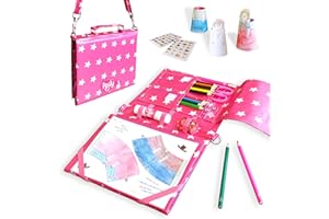 Pipity Art Sets for Girls | Travel Activity Kit with Fun Drawing, Arts and Crafts, Colouring, Game Activities | Portable Easel | Stationery Set| Gifts for Creative Girls Ages 6,7,8,9 Pink