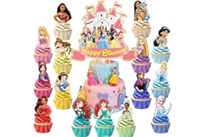SENIDEA 31 Pcs Princess Cake Toppers for Girls, Princess Cake Decorations, Princess Cupcake Toppers, Princess Birthday Party Decorations Supplies