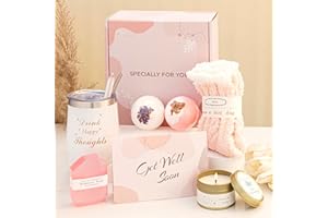 KEBESTRY Get Well Soon Gifts for Women, Care Package for Her Gift Basket for Sick Friends, hug in a box Relaxation Spa Bath Set for Her Ladies Pamper Hamper Sets for Mum, Friends, Sister, Wife